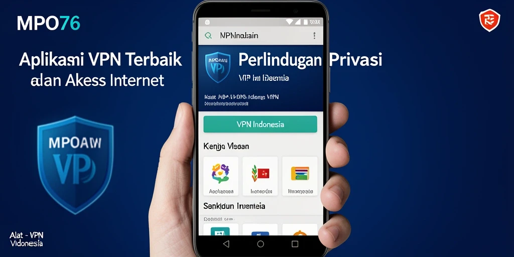 Tampilan antarmuka sederhana MPO76 untuk aplikasi VPN Indonesia.