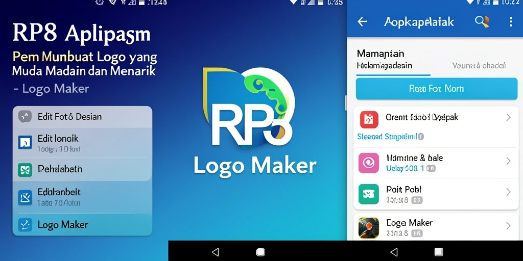 Tampilan antarmuka RP8 yang user-friendly untuk membuat logo