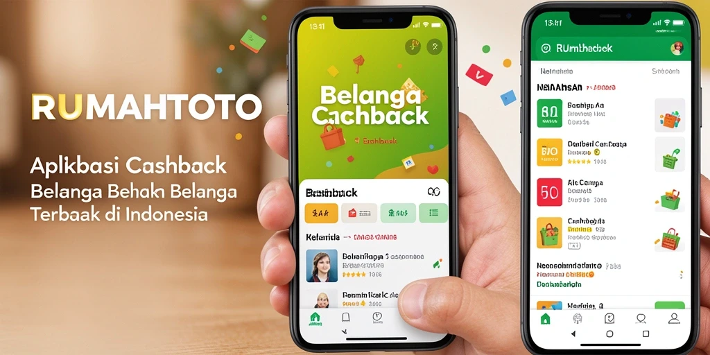 Tampilan antarmuka RUMAHTOTO menunjukkan fitur dan fungsi cashback yang menarik.