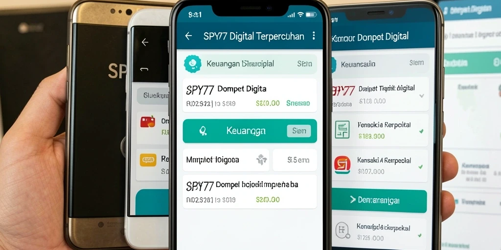 Tampilan antarmuka SPY77 yang modern dan fungsional untuk Dompet Digital.