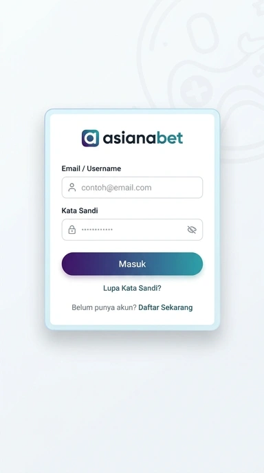 Tampilan halaman login asianabet