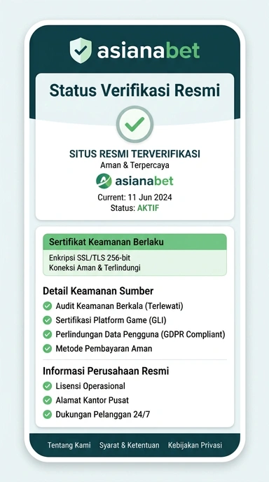 Tampilan kanal resmi asianabet